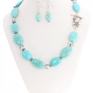 turquoise gemstone chunky necklace
